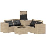  Set sofe 6 kom. Bež i svijetlo siva Poli Rattan i čelik | shoptok.hr