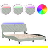 vidaXL Okvir kreveta s LED svjetlima svjetlosivi 160x200 cm baršunasti | shoptok.hr