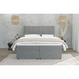 Ropez Sivi tapecirani bračni krevet s prostorom za odlaganje 200x200 cm Flip – | shoptok.hr