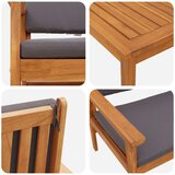vidaXL Vrtna klupa i set stola za kavu Set od 5 Prirodno drvo | shoptok.hr