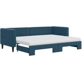  Dnevni krevet na razvlačenje plavi 80 x 200 cm baršunasti | shoptok.hr