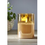 Star Trading Oranžna LED sveča iz voska v steklu Flamme, višina 12,5 cm | Shoptok.si