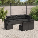 vidaXL 8-dijelni set vrtnih sofa od poliratana s jastucima crni | shoptok.hr