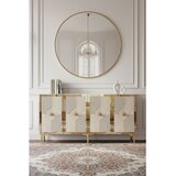 Hanah home komoda Pega 150, 125 cm, bela / travertin / zlatna | Eponuda.com