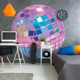  Okrugla fototapeta - Pink disco ball 140x140 | shoptok.hr