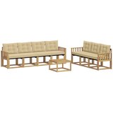vidaXL Zunanja garnitura za sedenje z blazino 8 pcs Bela in bež, (5000282205) | Shoptok.si