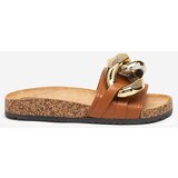 Resti Ladies' brown slippers with decoration at Fixci- Footwear | ePonuda.com