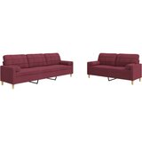  2-dijelni set sofa s ukrasnim jastucima boja vina od tkanine | shoptok.hr