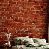  Foto tapeta - Old wall – retro-style red brick wall 343x256 Samoljepljiva | shoptok.hr
