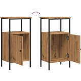 vidaXL Noćni ormarići 2 kom Artisan hrast 41x31x80 cm izrađeno drvo | shoptok.hr