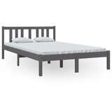 The Living Store Posteljni okvir siv iz trdnega lesa 120x200 cm - Posteljni Okvir, (21527338) | Shoptok.si