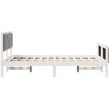  Okvir kreveta s uzglavljem Bijela i svijetlosiva 120 x 200 cm | shoptok.hr