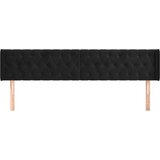  Uzglavlje s ušima crno 183x16x78/88 cm baršunasto | shoptok.hr