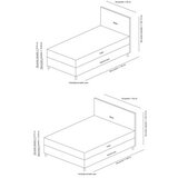 Hanah home Podnica za krevet s uzglavljem Safir, 90x110x190 cm, Kaki | Eponuda.ba