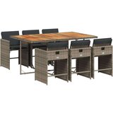  7-dijelni vrtni blagovaonski set sivi od poliratana | shoptok.hr