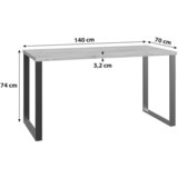 Hom`in mladinska pisalna miza kovina, leseni material barve hrasta | Shoptok.si