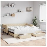 vidaXL Izvlečna dnevna postelja s predali krem 100x200 cm bl Cene
