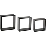 Zidna polica kocka 3 kom FIXY 24x12x24, 27x12x27, 30x12x30cm MDF, Crna
