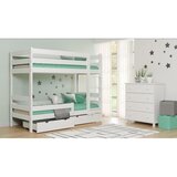 Molarem Home Drveni dječji krevet na kat Gagatek Lux - bijeli - 180x80 cm - S 2 ladice | shoptok.hr