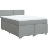  Krevet s oprugama i madracem svjetlosivi 140x190 cm od tkanine | shoptok.hr