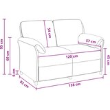 SOFA za dvije osobe Krem 138 x 83 x 95 cm Baršun | shoptok.hr