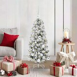 vidaXL Umjetno božićno drvce s nogom Zelena i bijela 120 cm PVC | shoptok.hr