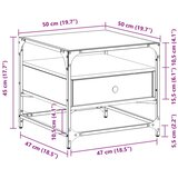  Stolić za kavu sa staklenom površinom crni 50x50x45 cm čelični | shoptok.hr