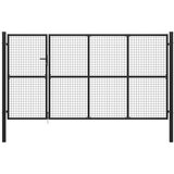 vidaXL Vrtna vrata jeklena 350x150 cm antracitna Cene