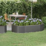  Povišena vrtna gredica od pocinčanog čelika 175x100x36 cm sivi | shoptok.hr