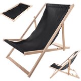 KADAX Leseni vrtni ležalnik za na plažo, zložljiv za teraso, črne barve, poljski proizvajalec, (5000355505) | Shoptok.si