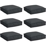 Vanjski jastuk Set od 6 Crna Poliester 40 cm x 40 cm x 8 cm | shoptok.hr