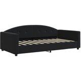  Dnevni krevet s madracem crni 90 x 190 cm baršunasti | shoptok.hr