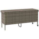  Vrtna kutija za pohranu s kotačima siva 160x55x75 cm poliratan | shoptok.hr