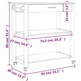 vidaXL Kuhinjska kolica MONZA 84 x 40 x 90 cm od masivne borovine | shoptok.hr