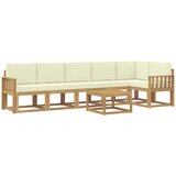 vidaXL Zunanja garnitura za sedenje 7 pcs Bela in krem Poliester, (5000281532) | Shoptok.si