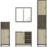  4-dijelni set kupaonskog namještaja boja hrasta sonome drveni | shoptok.hr