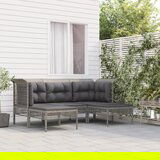 The Living Store Vrtna sedežna garnitura 5-delna z blazinami siv poli ratan - Vrtna Garnitura, (21476188) | Shoptok.si