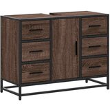 Maison Chic Kopalniška omarica za umivalnik - Umivalniška omarica rjavi hrast 80x33x60cm inž. les, (21759030) | Shoptok.si