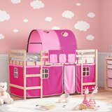  The Living Store Otroški pograd s tunelom roza 90x200 cm trdna borovina - Otroški Pograd, (21454206) | Shoptok.si