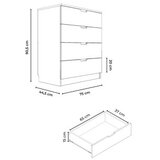 Hanah home komoda s ladicama, bijela | Eponuda.ba