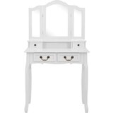 vidaXL Mizica za ličenje s stolčkom bela 80x69x141 cm les pavlovnije | Shoptok.si