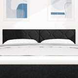 vidaXL vzglavje z diamantnim blokom Črna 160 cm Tkanina, (22080176) | Shoptok.si