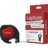 Traka za LetraTag, 12 mm, 4 met., crni tekst/providna traka – CA-S0721550:Black on Trans. Plastic