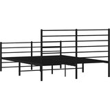  Metalni okvir kreveta uzglavlje i podnožje crni 140x200 cm | shoptok.hr