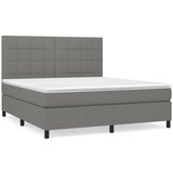 Maison Chic Box spring postelja - Vzmetna postelja z vzmetnico temno siva 160x200 cm blago SL14409, (21902758) | Shoptok.si