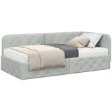  Kutni okvir kreveta Svijetlo siva 100 x 200 cm Baršun | shoptok.hr