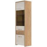 Jela Jagodina vitrina V61-2KS1F/GL - kolekcija gala - pacifik orah/bež lak - 61x194x41 cm | Eponuda.com