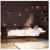  Posteljni okvir temno rjav iz trdne borovine 90x200 cm | Shoptok.si