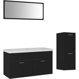 Maison Chic Komplet kopalniškega pohištva - Kopalniški sestavi črne barve inženirski les, (21788384) | Shoptok.si