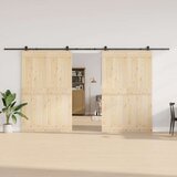  Komplet opreme za drsna vrata 427 cm jeklo črne barve | Shoptok.si